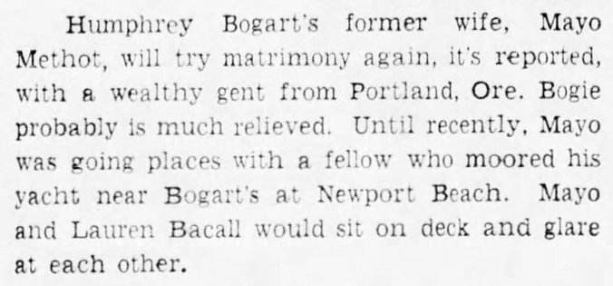 mayo methot, humphrey bogart, hollywood, broadway